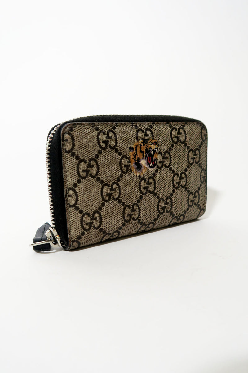 Wallets & purses Gucci - Tiger print GG Supreme card holder