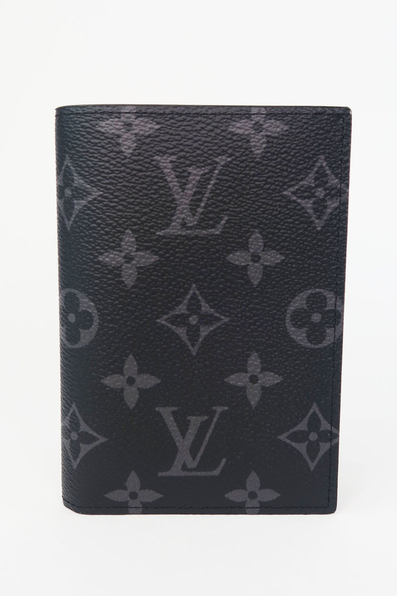 Louis Vuitton Passport Cover Monogram Eclipse Black/Grey in Toile