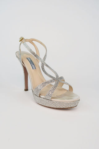 Prada Crystal Platform Sandals sz 37 - Designer Pumps at The Find Luxury Resale - Vancouver, Canada