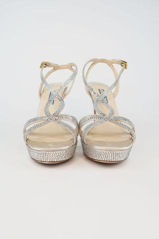 Prada Crystal Platform Sandals sz 37 - Designer Pumps at The Find Luxury Resale - Vancouver, Canada