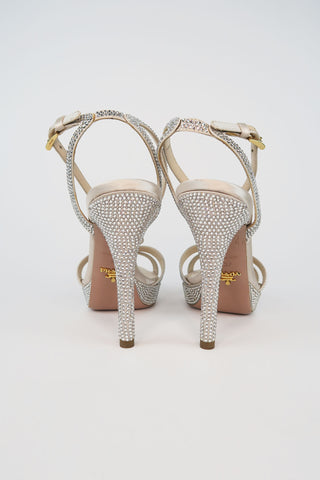 Prada Crystal Platform Sandals sz 37 - Designer Pumps at The Find Luxury Resale - Vancouver, Canada