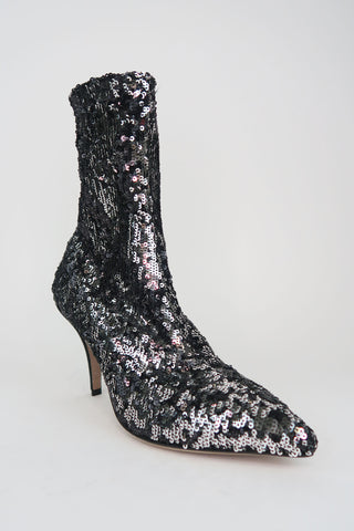 Valentino Sequin Embellishments Sock Boots sz 39 - Designer Boots at The Find Luxury Resale - Vancouver, Canada