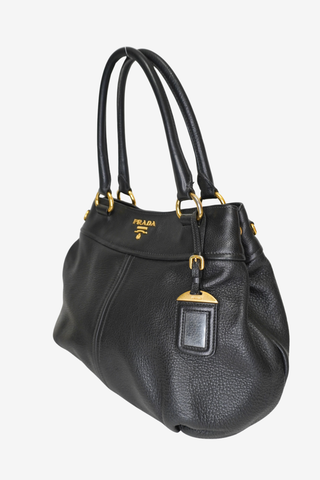 Prada Black Vitello Daino Tote Bag - Designer Handbags at The Find Luxury Resale - Vancouver, Canada