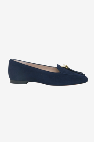 Stuart Weitzman Blue Suede Loafer sz 7.5 - Designer Flats at The Find Luxury Resale - Vancouver, Canada
