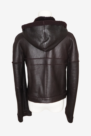 Chanel 2007 Leather/Sherling Jacket sz 40