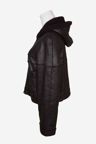 Chanel 2007 Leather/Sherling Jacket sz 40