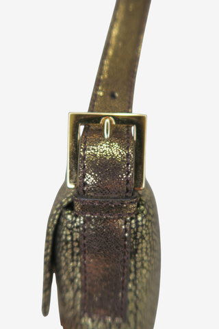 Fendi Metallic Gold Baguette Bag - Designer Handbags at The Find Luxury Resale - Vancouver, Canada