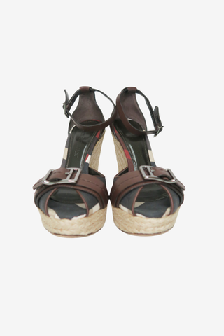 Burberry House Check Pattern Jute Pumps sz 37 - Designer shoes at The Find Luxury Resale - Vancouver, Canada