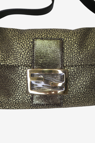 Fendi Metallic Gold Baguette Bag - Designer Handbags at The Find Luxury Resale - Vancouver, Canada