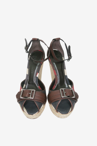 Burberry House Check Pattern Jute Pumps sz 37 - Designer shoes at The Find Luxury Resale - Vancouver, Canada