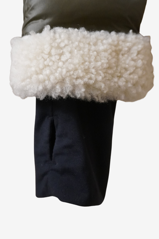 Moncler Shearling-Trimmed Alvernia Jacket sz 1 - Designer Jacket at The Find Luxury Resale - Vancouver, Canada