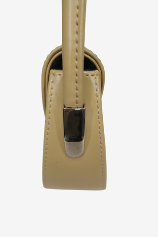 Salvatore Ferregamo Beige Leather Shoulder Bag - Designer handbag at The Find Luxury Resale - Vancouver, Canada