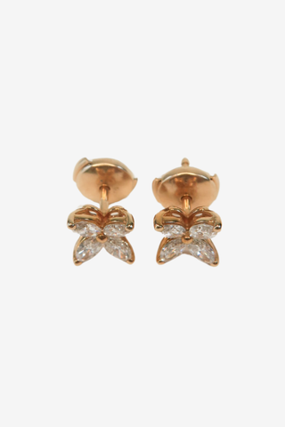 Tiffany & Co. 18k Rose Gold Diamond Victoria Stud Earrings - Designer Earrings at The Find Luxury Resale - Vancouver, Canada