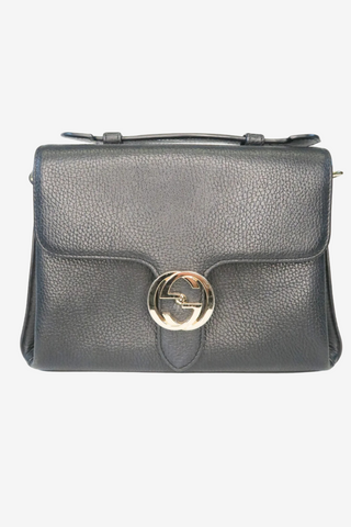 Gucci Calfskin Medium Dollar Interlocking G Shoulder Bag - Designer handbag at The Find Luxury Resale - Vancouver, Canada