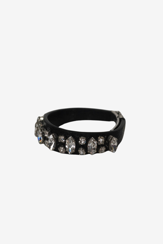 Miu Miu Leather Crystal Embellished Bracelet
