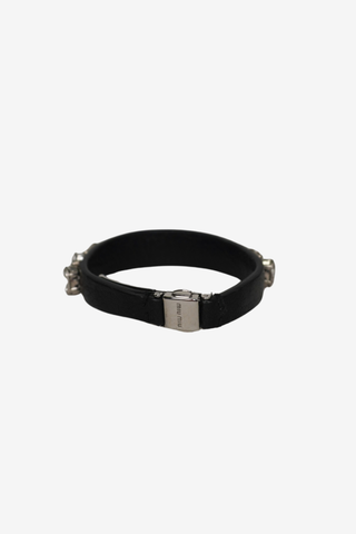 Miu Miu Leather Crystal Embellished Bracelet