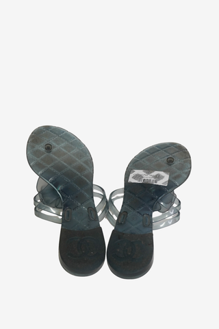 Chanel PVC Slides sz 37 - Designer sandals at The Find Luxury Resale - Vancouver, Canada