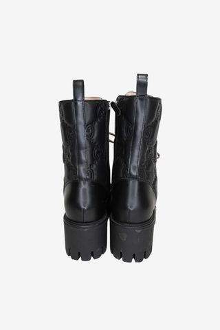 Gucci Black Leather Combat Boots sz 41