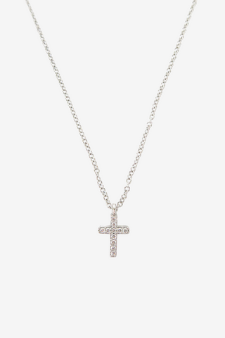 Tiffany & Co. Tiffany Small Diamond Metro Cross Necklace - Designer Necklaces at The Find Luxury Resale - Vancouver, Canada