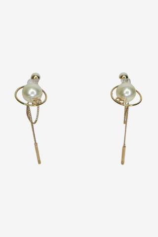 Christian Dior Faux Pearl Tribales Drop Earrings - Designer Earrings at The Find Luxury Resale - Vancouver, Canada