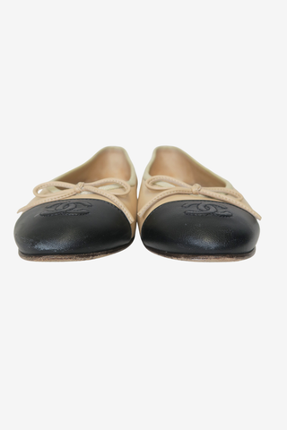 Chanel Interlocking CC Logo Leather Ballet Flats sz 36.5 - Designer Flats at The Find Luxury Resale - Vancouver, Canada