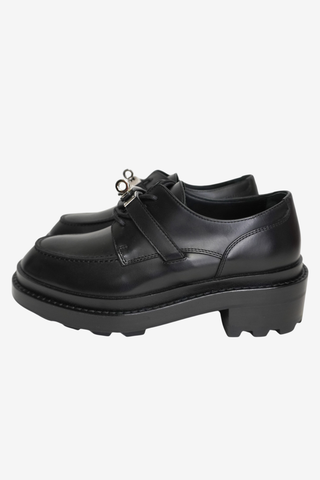 Hermes Black Kelly Loafers sz 35.5 - Designer Loafer at The Find Luxury Resale - Vancouver, Canada