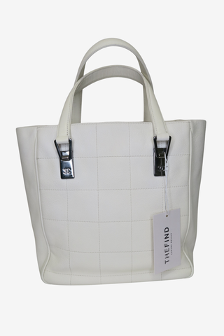 Chanel White Chocolate Bar Tote - Designer Handbags at The Find Luxury Resale - Vancouver, Canada