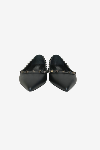 Valentino Rockstud Flat Black Sz 37 - Designer Flats at The Find Luxury Resale - Vancouver, Canada