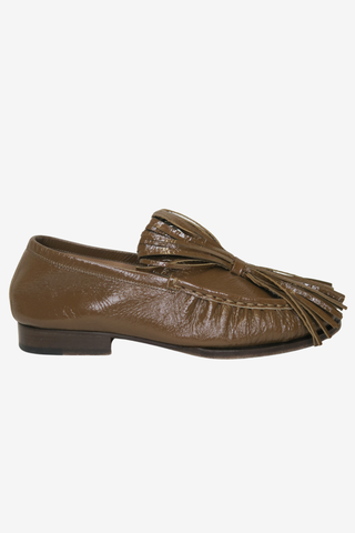 Dries Van Noten Leather Fringe Trim Accent Loafers sz 38 - Designer Flats at The Find Luxury Resale - Vancouver, Canada