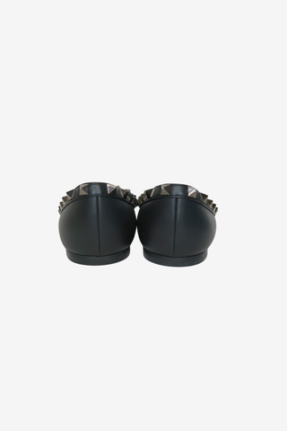 Valentino Rockstud Flat Black Sz 37 - Designer Flats at The Find Luxury Resale - Vancouver, Canada
