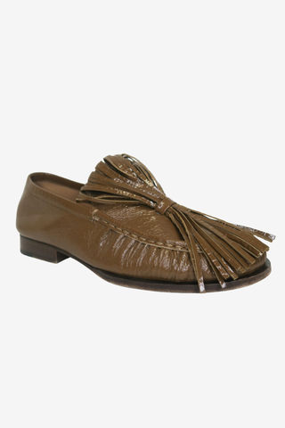Dries Van Noten Leather Fringe Trim Accent Loafers sz 38 - Designer Flats at The Find Luxury Resale - Vancouver, Canada