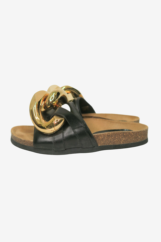 J.W. Anderson Leather Chain-Link Accents Slides sz 37 - Designer shoes at The Find Luxury Resale - Vancouver, Canada