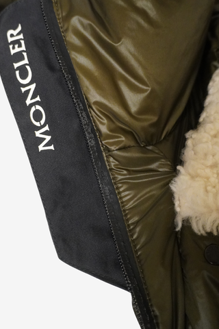 Moncler Shearling-Trimmed Alvernia Jacket sz 1 - Designer Jacket at The Find Luxury Resale - Vancouver, Canada