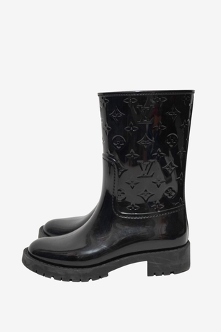 Louis Vuitton LV Monogram Rubber Rain Boots sz 36