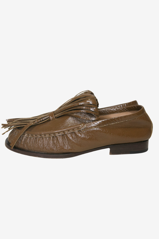 Dries Van Noten Leather Fringe Trim Accent Loafers sz 38 - Designer Flats at The Find Luxury Resale - Vancouver, Canada