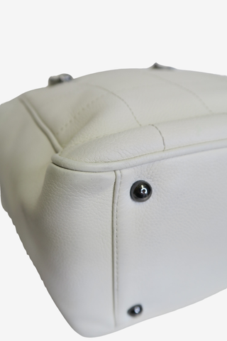 Chanel White Chocolate Bar Tote - Designer Handbags at The Find Luxury Resale - Vancouver, Canada