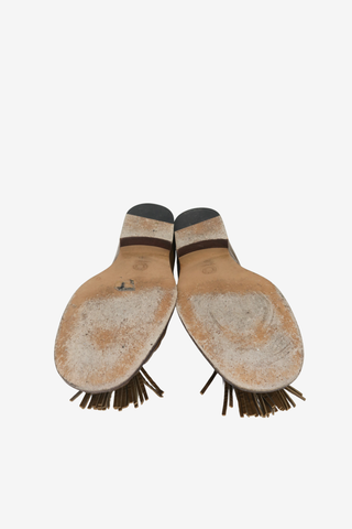 Dries Van Noten Leather Fringe Trim Accent Loafers sz 38 - Designer Flats at The Find Luxury Resale - Vancouver, Canada