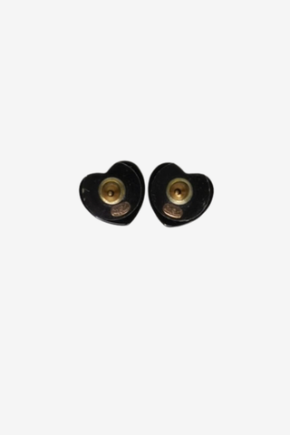 Chanel Resin Heart Studs - Designer Earrings at The Find Luxury Resale - Vancouver, Canada