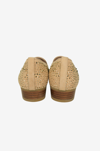 Stuart Weitzman Suede Studded Accents Loafers sz 7 - Designer shoes at The Find Luxury Resale - Vancouver, Canada