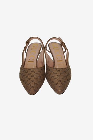 Gucci GG Canvas Slingbacks sz 38
