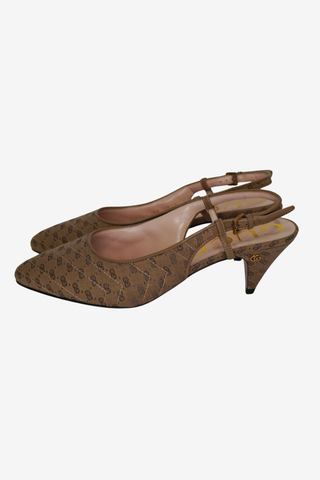 Gucci GG Canvas Slingbacks sz 38