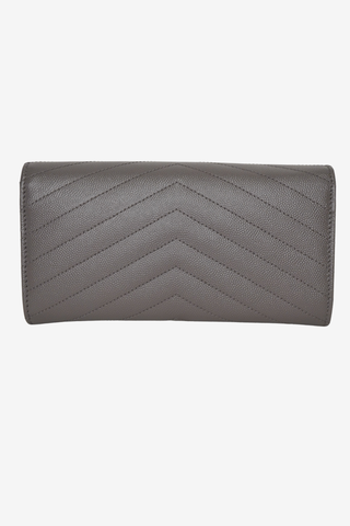 Saint Laurent Dark Grey Wallet - Designer Handbags at The Find Luxury Resale - Vancouver, Canada
