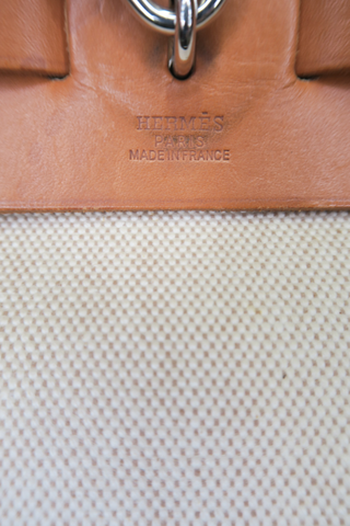 Hermes Toile H & Vache Hunter Herbag 39 - Designer handbag at The Find Luxury Resale - Vancouver, Canada