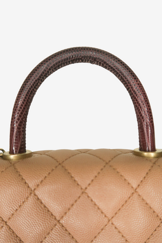 Chanel Lizard Trimmed Small Coco Top Handle Bag - Designer Handbags at The Find Luxury Resale - Vancouver, Canada