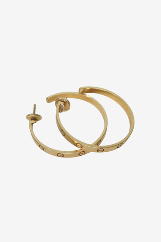 Cartier Love Hoops Earrings Yellow Gold - Designer Earrings at The Find Luxury Resale - Vancouver, Canada