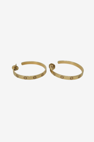 Cartier Love Hoops Earrings Yellow Gold - Designer Earrings at The Find Luxury Resale - Vancouver, Canada