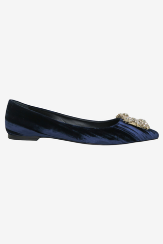 Roger Vivier Velvet Embellished Flats sz 36.5 - Designer Flats at The Find Luxury Resale - Vancouver, Canada