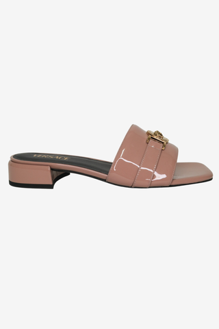 Versace Beige Patent Slides sz 40