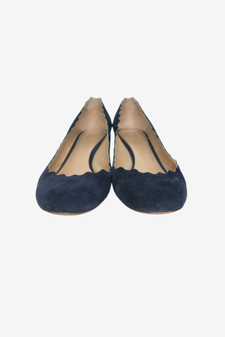 Chloe Scalloped Suede Pump Sz 38 - Designer shoes at The Find Luxury Resale - Vancouver, Canada