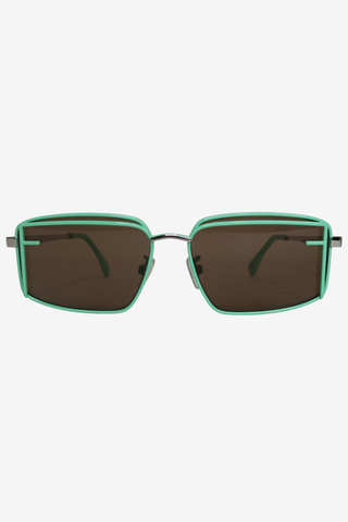 Fendi Green Metal Frame Sunglasses - Designer sunglasses at The Find Luxury Resale - Vancouver, Canada